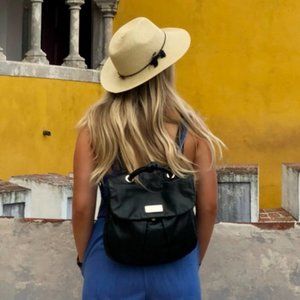 Black Leather Backpack Purse Marc by Marc Jacobs